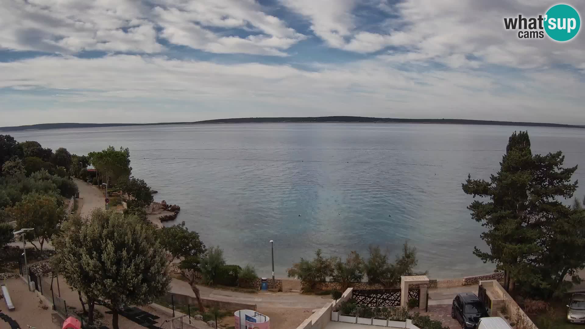 Web kamera Plaža Male Mandre – Pogled uživo s otoka Paga