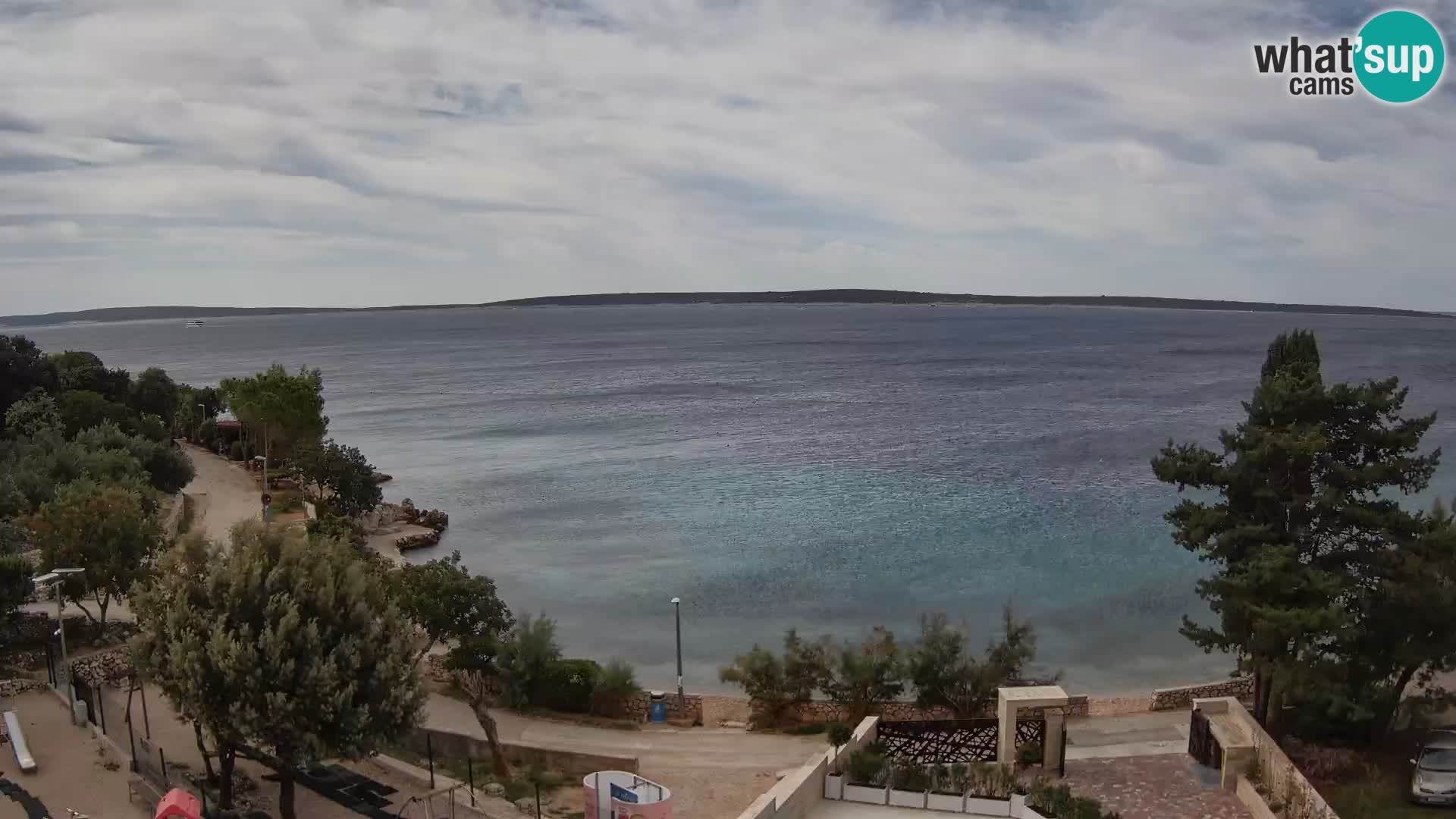 Webcam Plage Male Mandre – Vue en direct depuis l’île de Pag