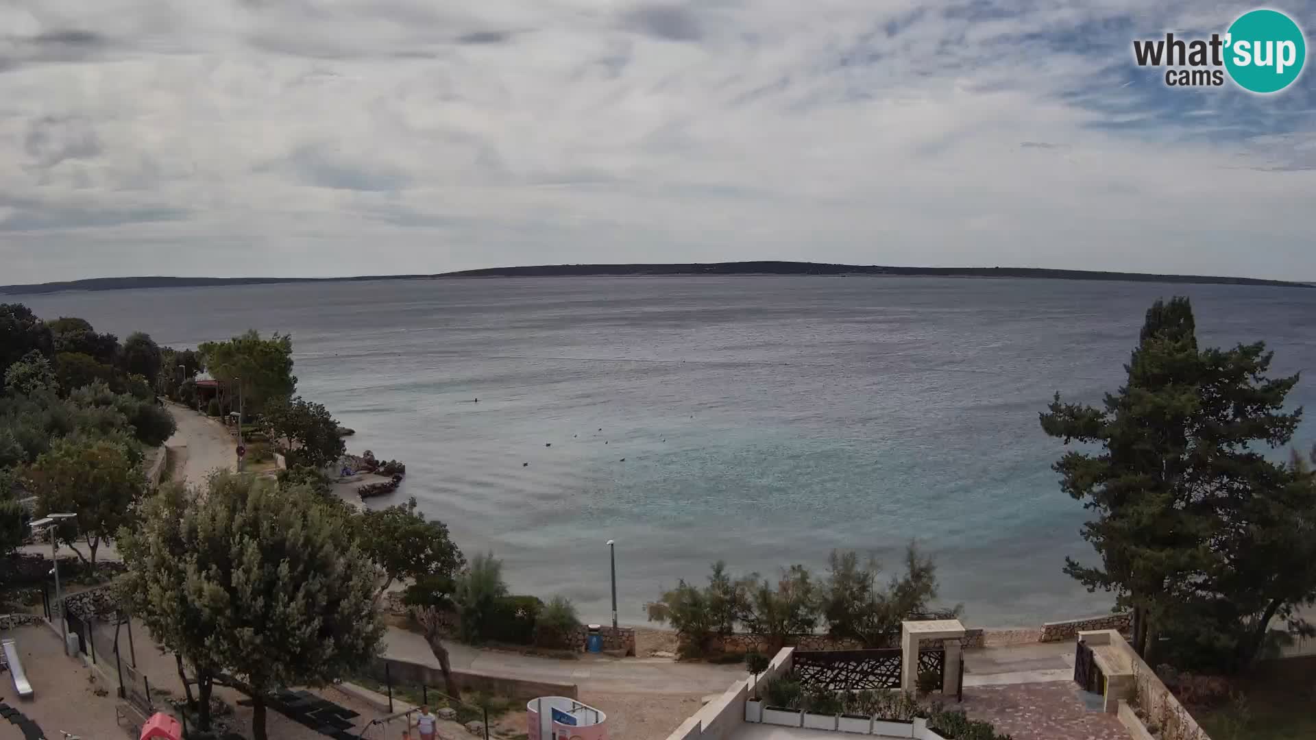 Web kamera Plaža Male Mandre – Pogled uživo s otoka Paga