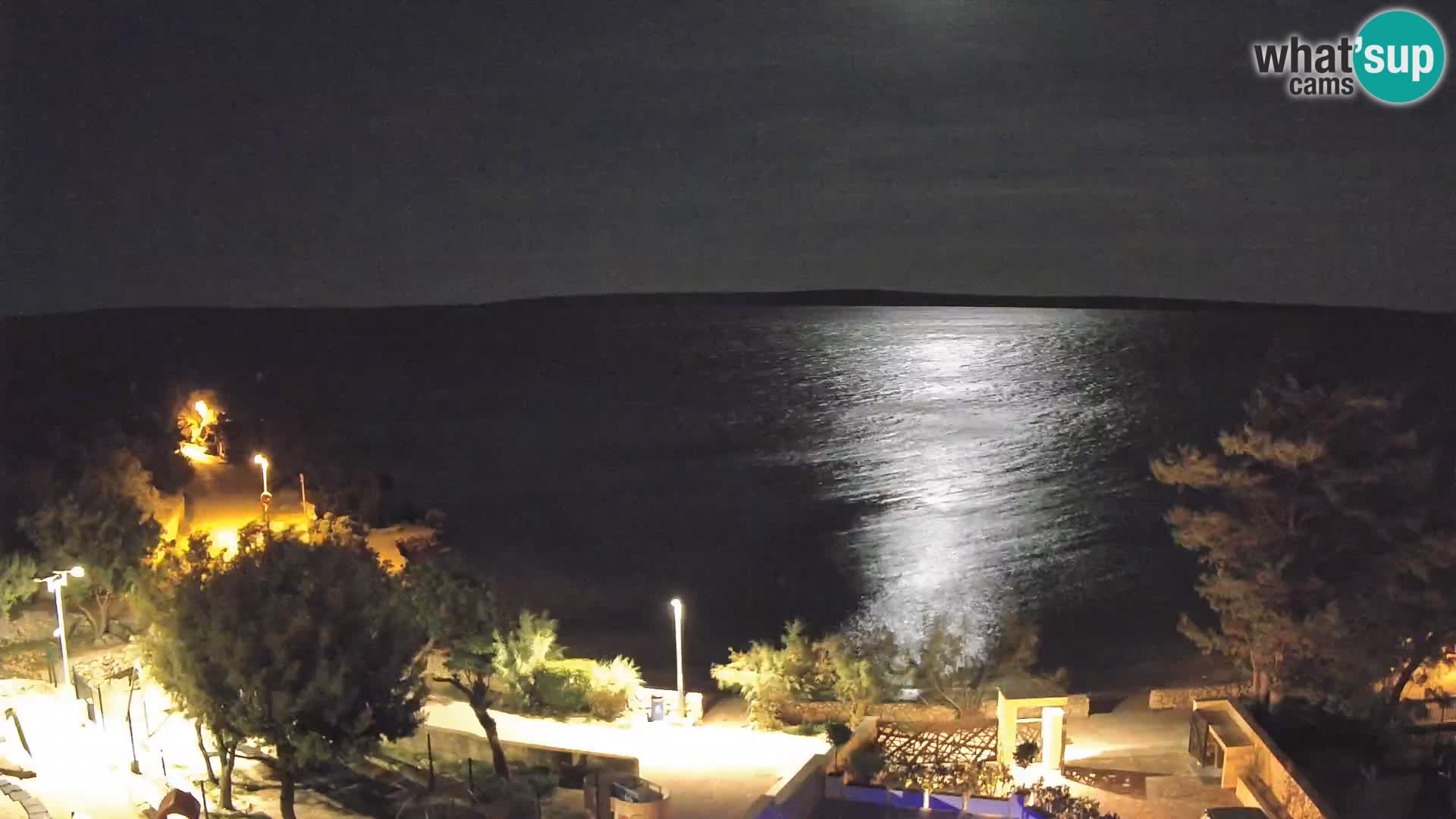 Webcam Plage Male Mandre – Vue en direct depuis l’île de Pag