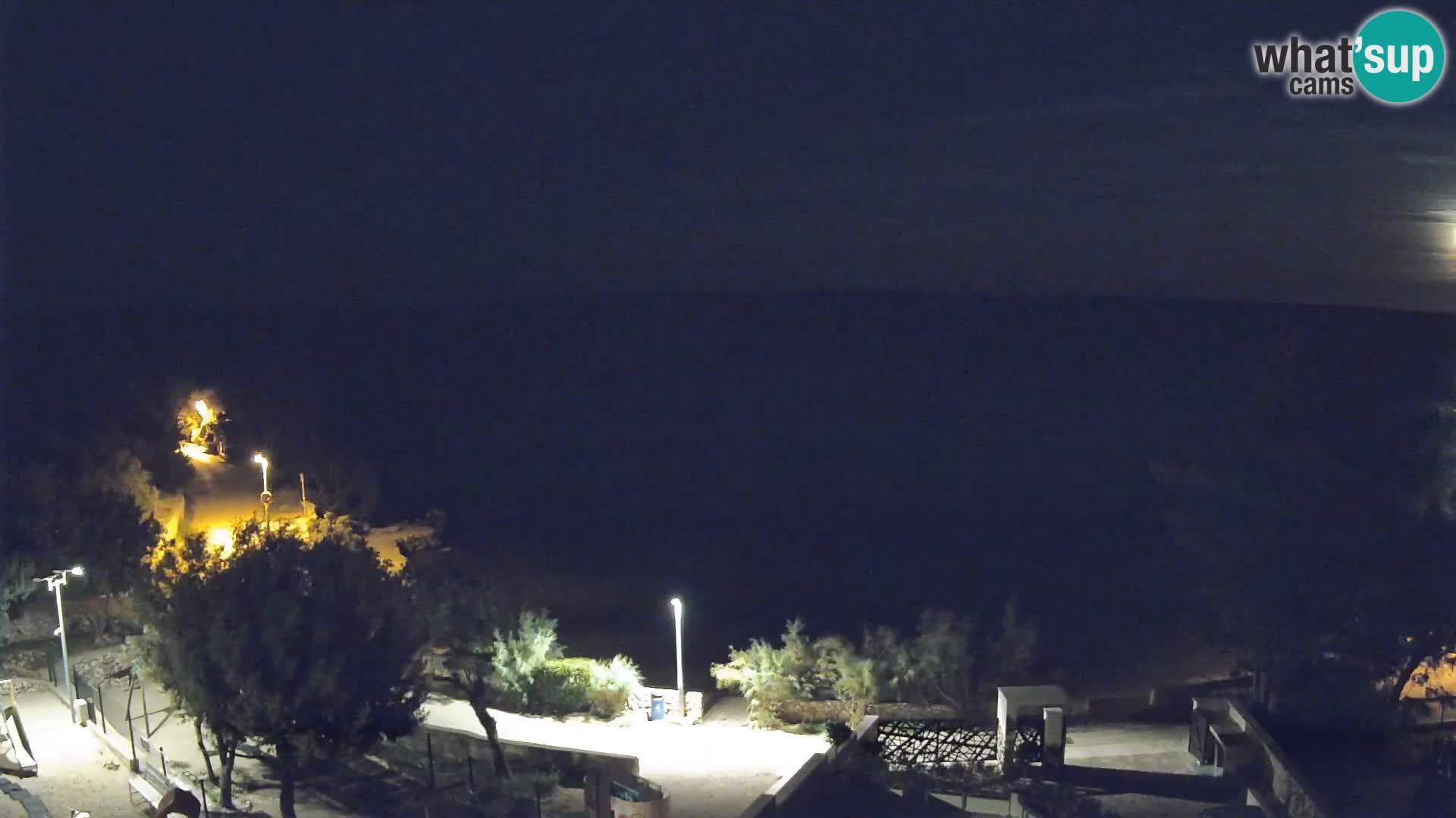 Spletna kamera Plaža Male Mandre – Pogled v živo z otoka Pag