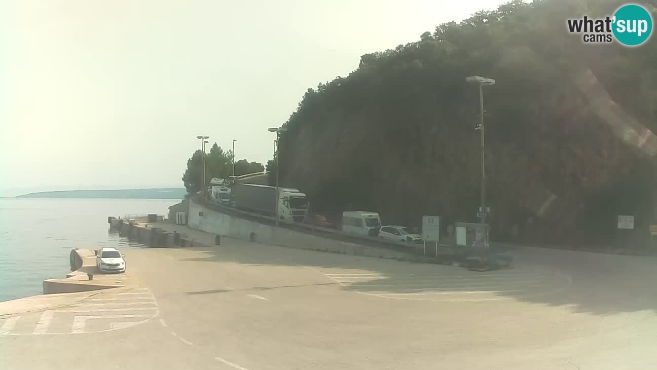 Spletna kamera Cres – Trajekno pristanišče Merag – Krk