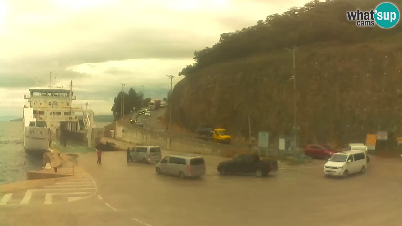 Webcam isla de Cres – puerto del transbordador Merag – Krk