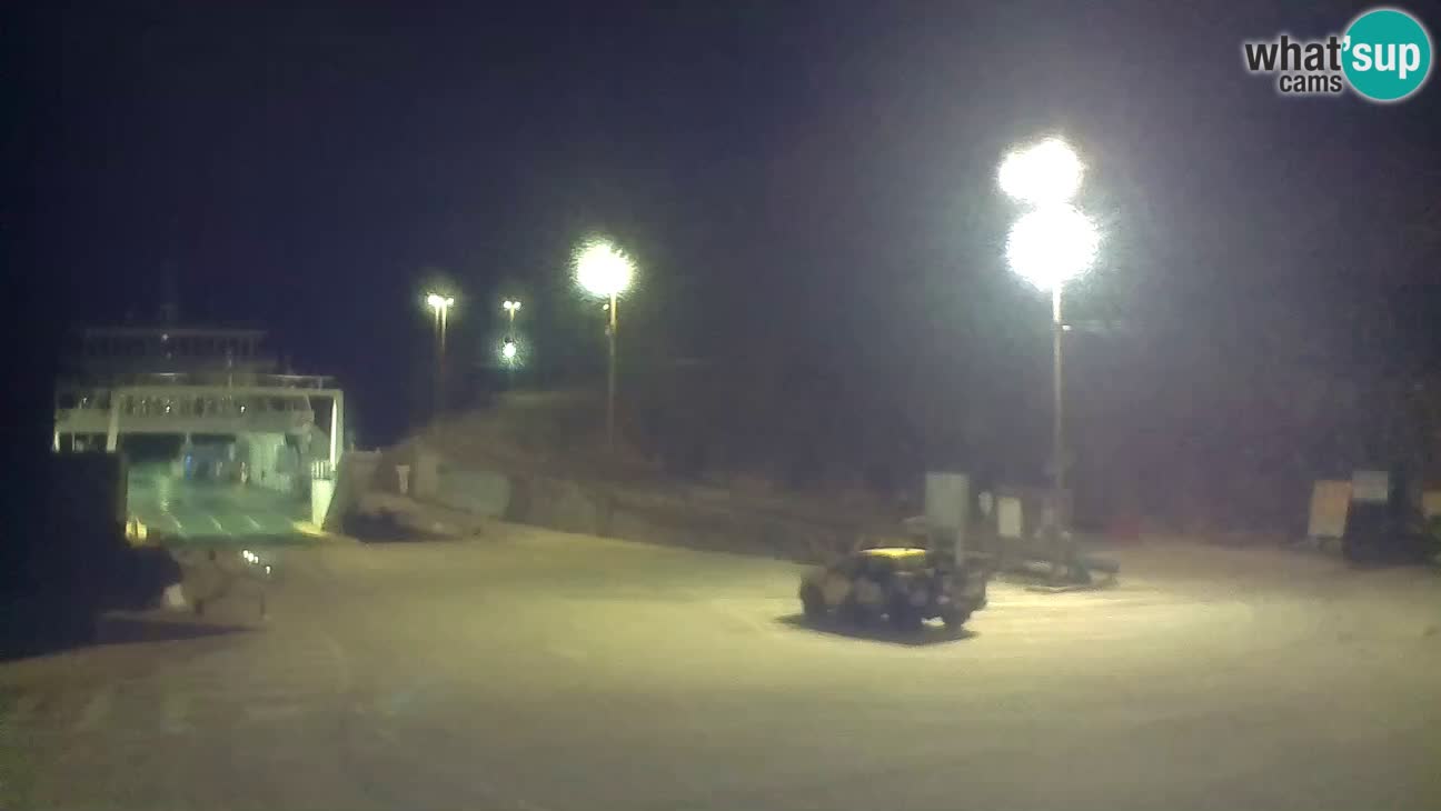 Spletna kamera Cres – Trajekno pristanišče Merag – Krk