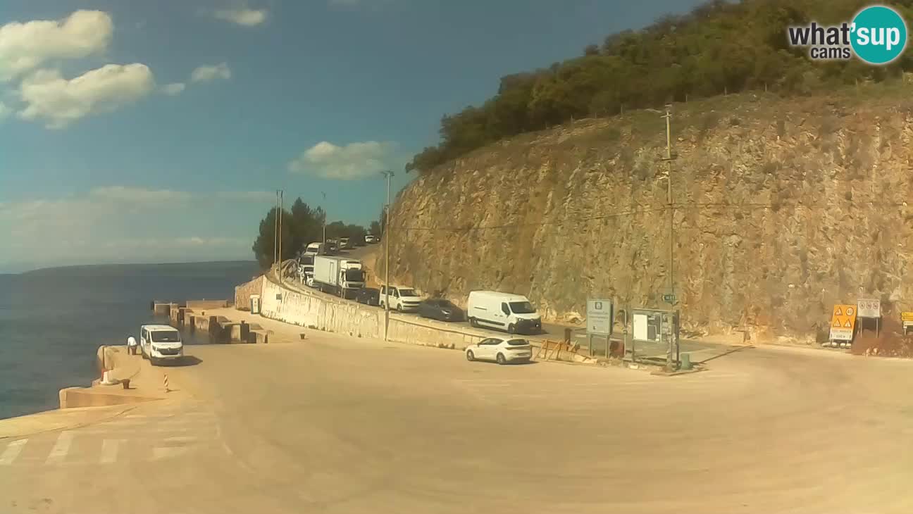 Spletna kamera Cres – Trajekno pristanišče Merag – Krk