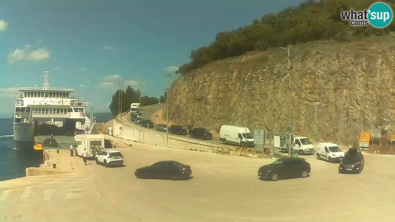 Spletna kamera Cres – Trajekno pristanišče Merag – Krk