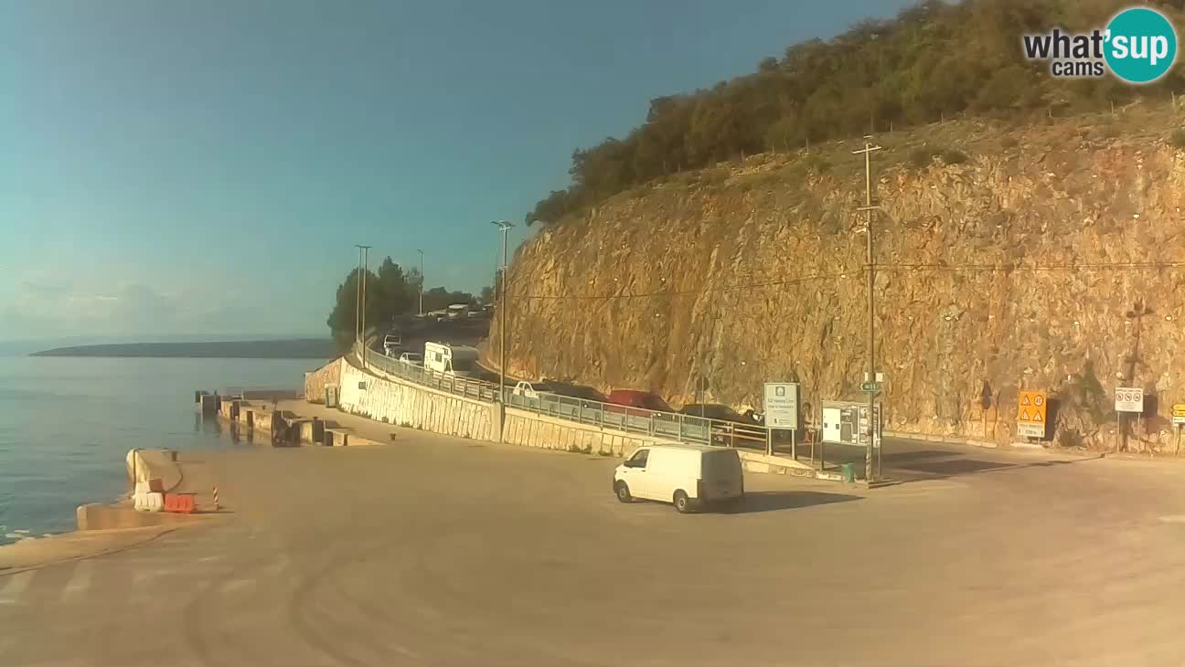 Spletna kamera Cres – Trajekno pristanišče Merag – Krk