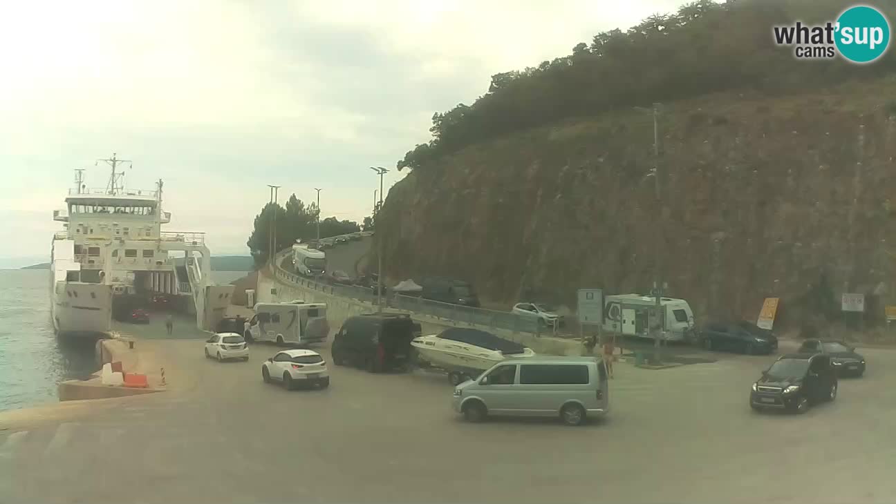 Webcam Cres – Ferry port Merag – Krk on Cres island