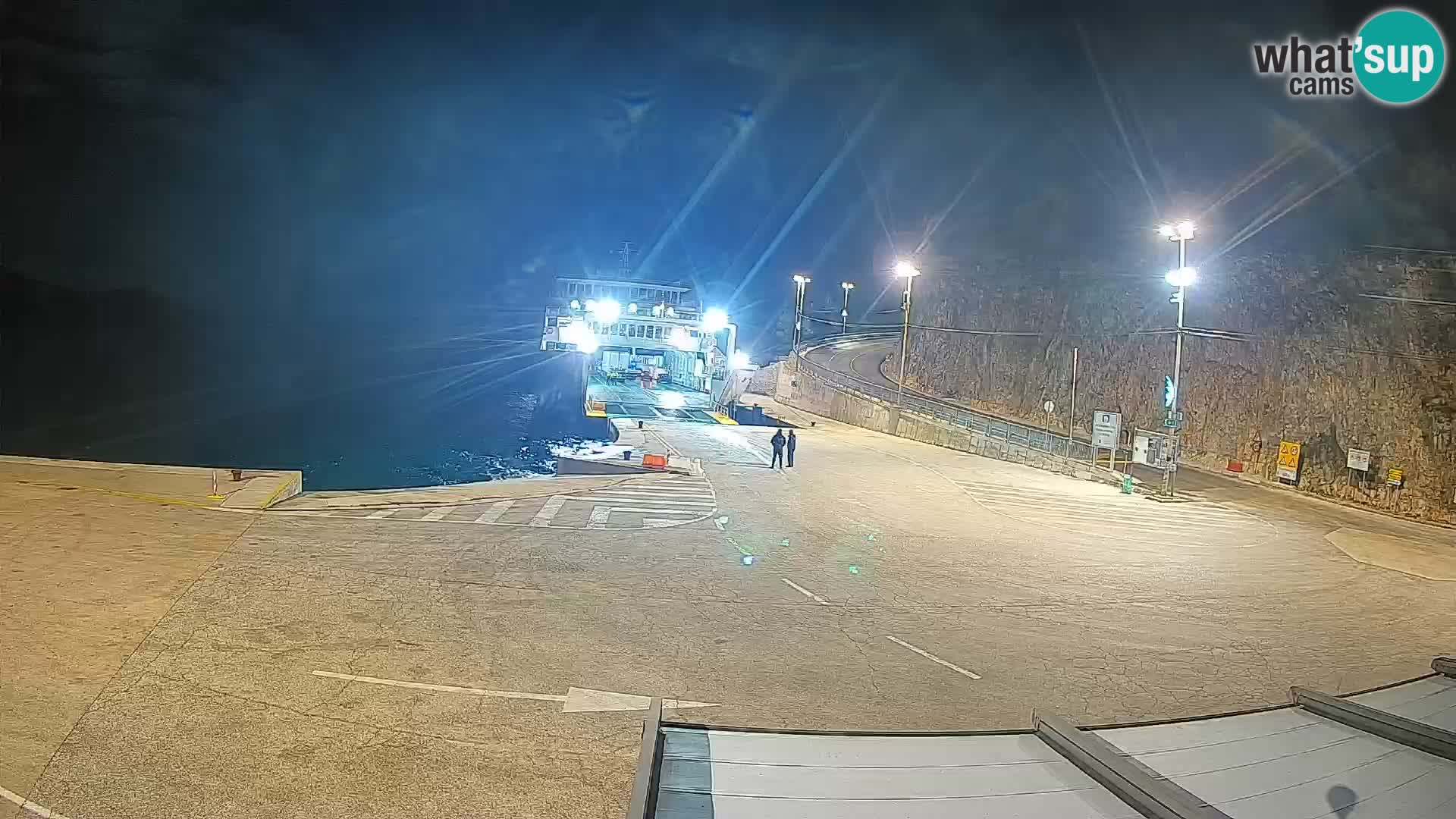 Spletna kamera Cres – Trajekno pristanišče Merag – Krk