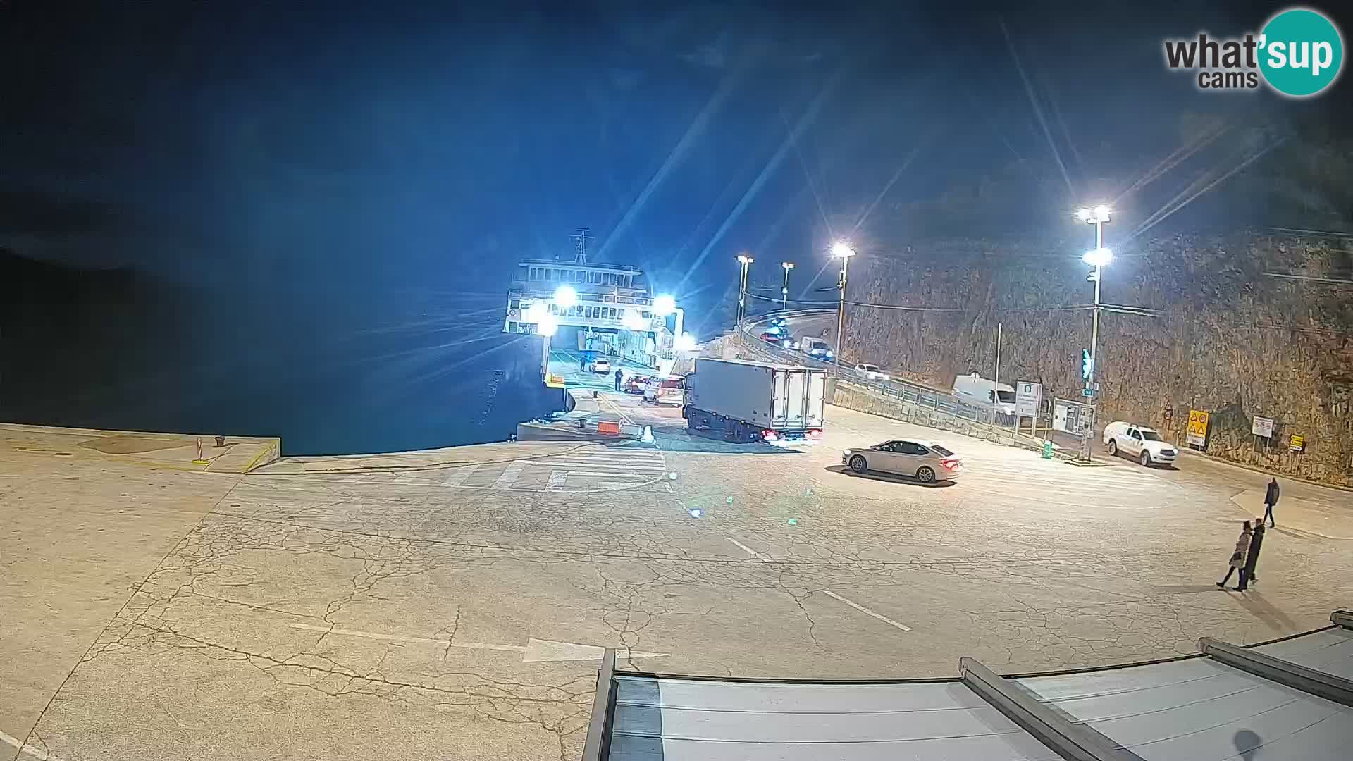 Spletna kamera Cres – Trajekno pristanišče Merag – Krk