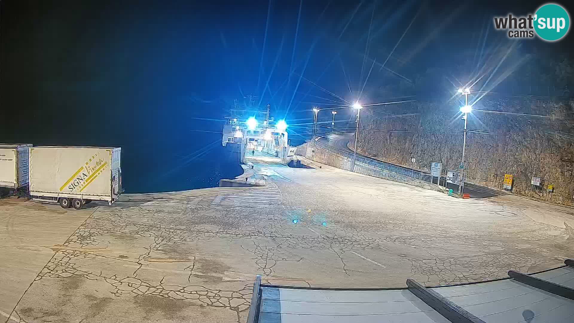 Spletna kamera Cres – Trajekno pristanišče Merag – Krk
