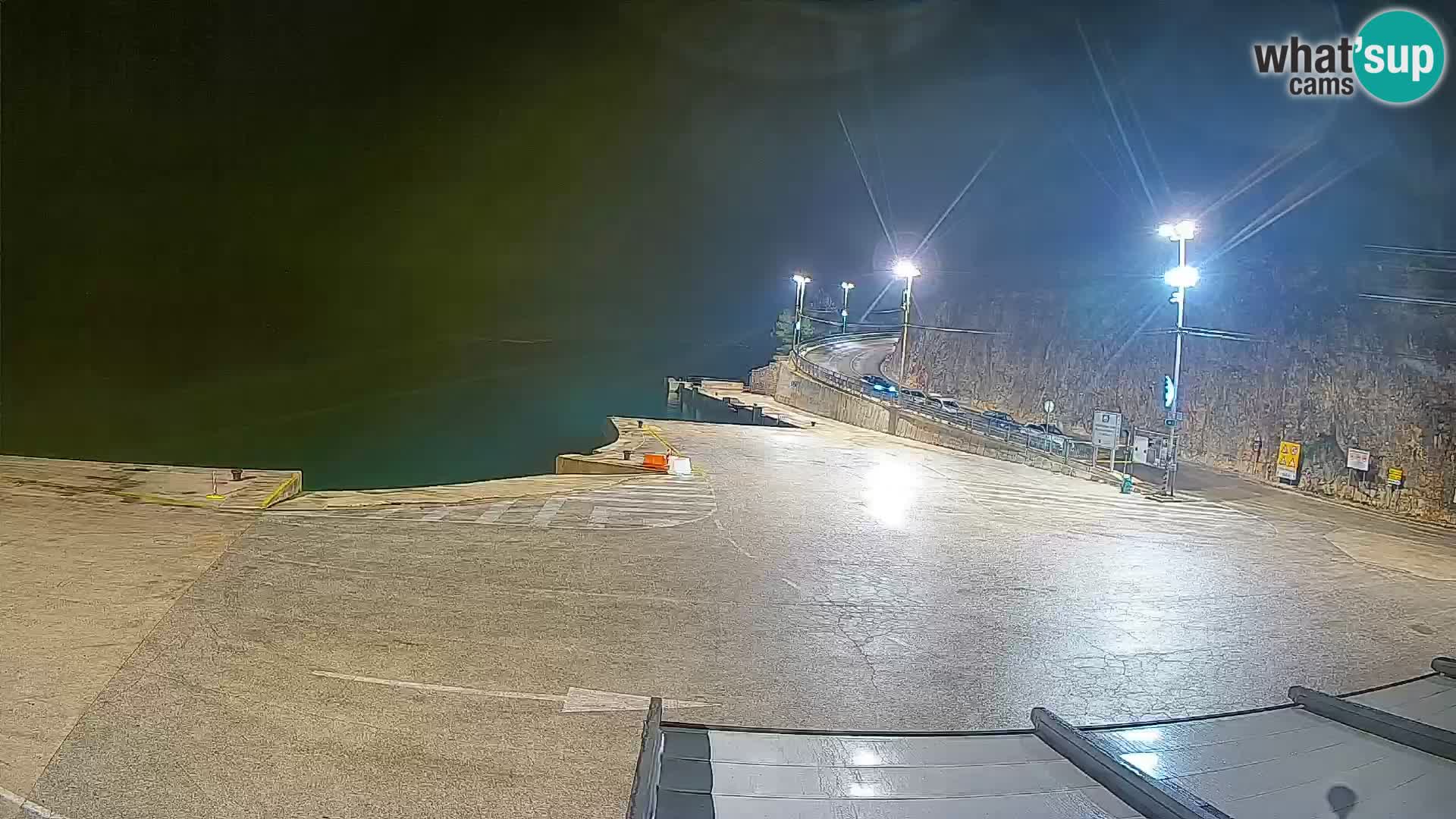 Spletna kamera Cres – Trajekno pristanišče Merag – Krk