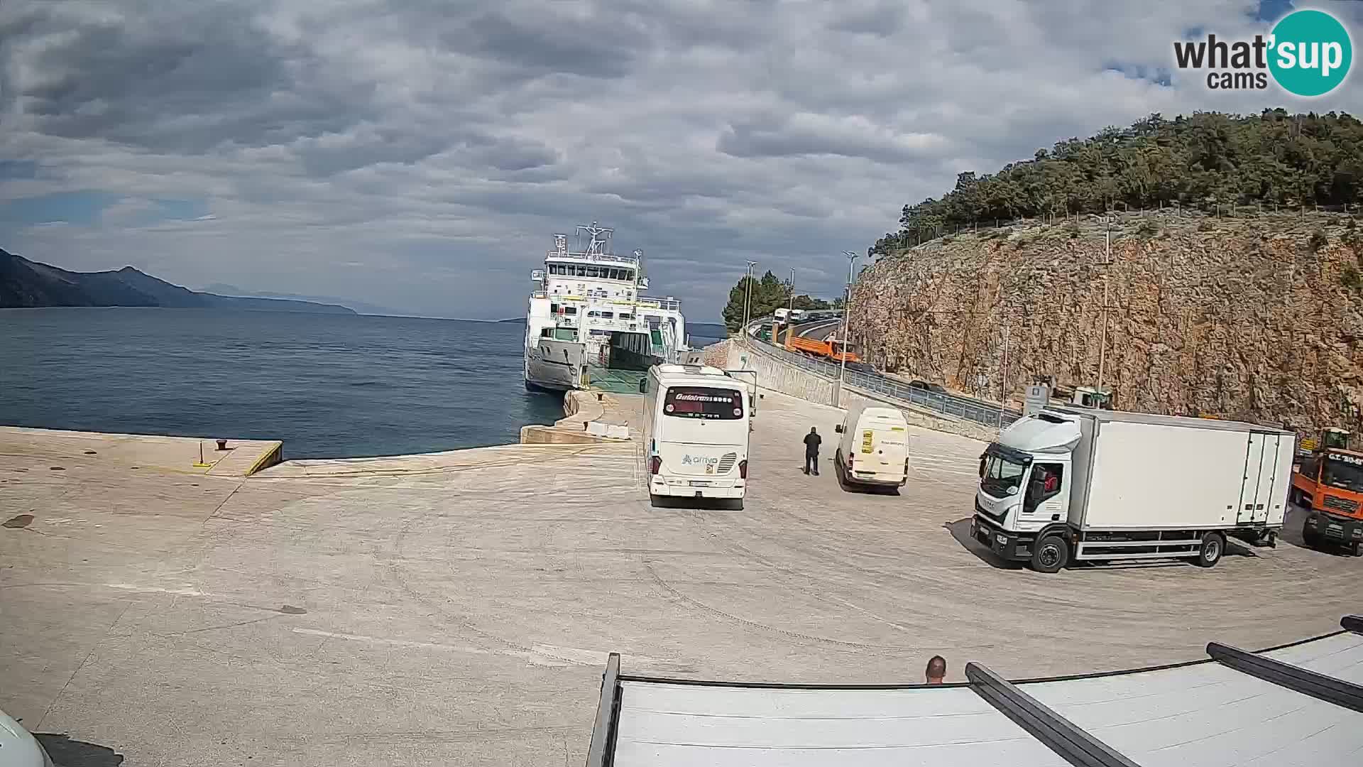 Webcam Cres – Ferry port Merag – Krk on Cres island