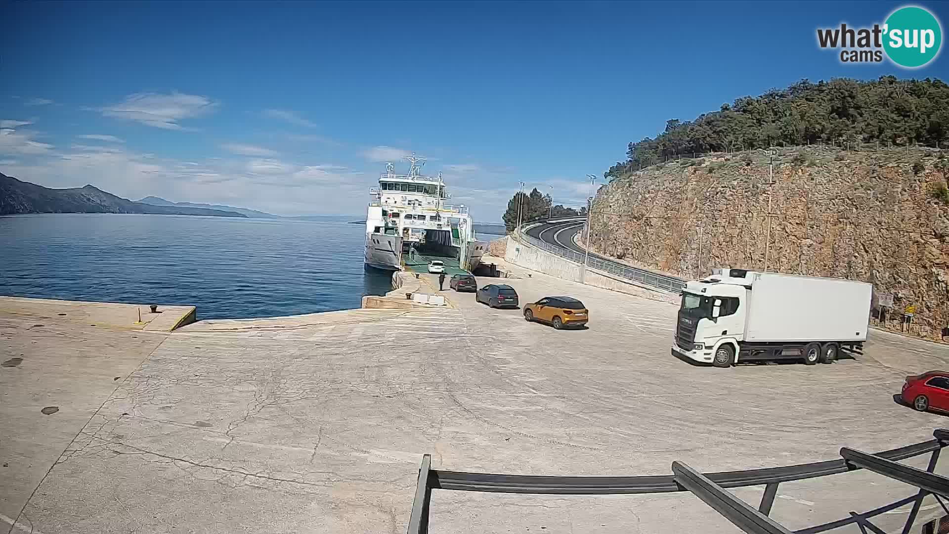 Île de Cres Webcam – port de ferry Merag – Krk