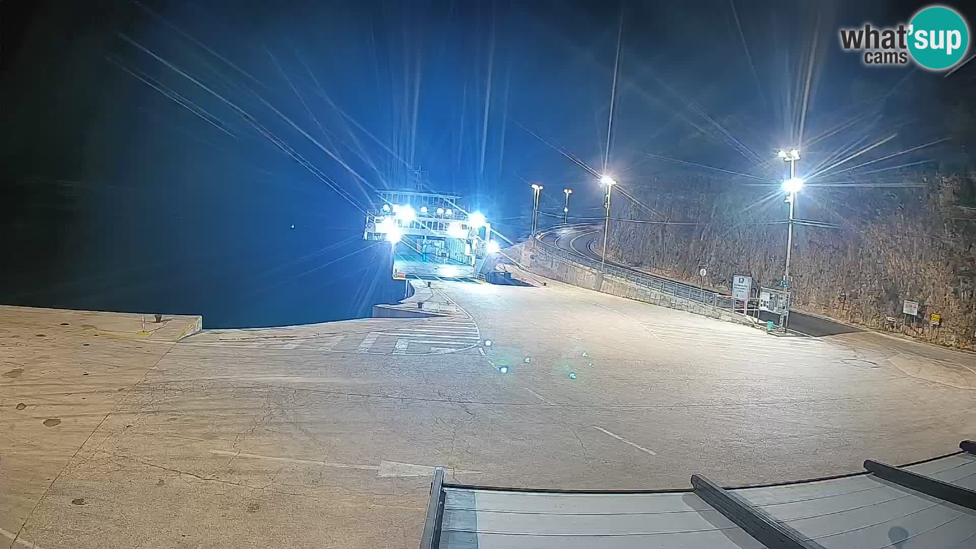 Spletna kamera Cres – Trajekno pristanišče Merag – Krk