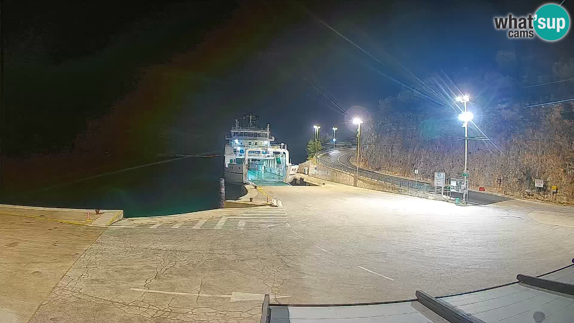 Spletna kamera Cres – Trajekno pristanišče Merag – Krk