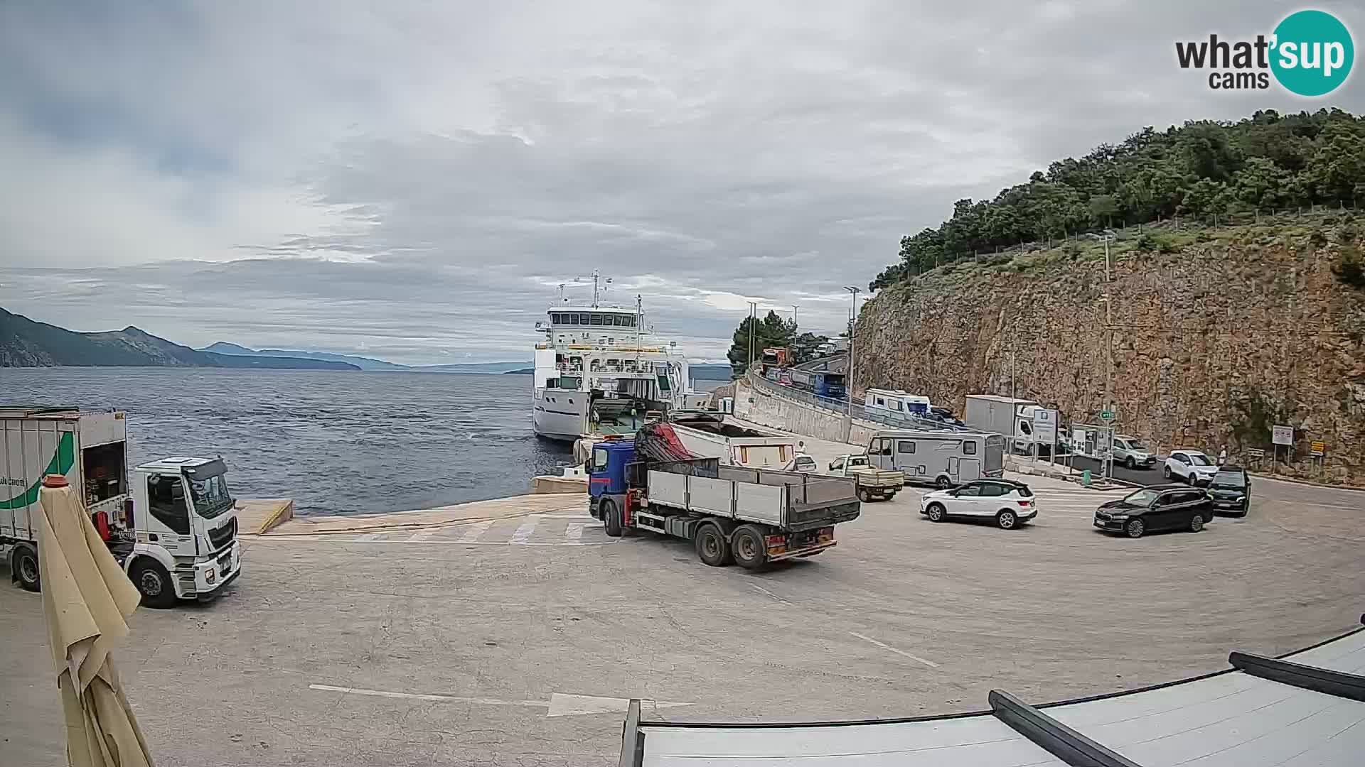 Webcam isla de Cres – puerto del transbordador Merag – Krk