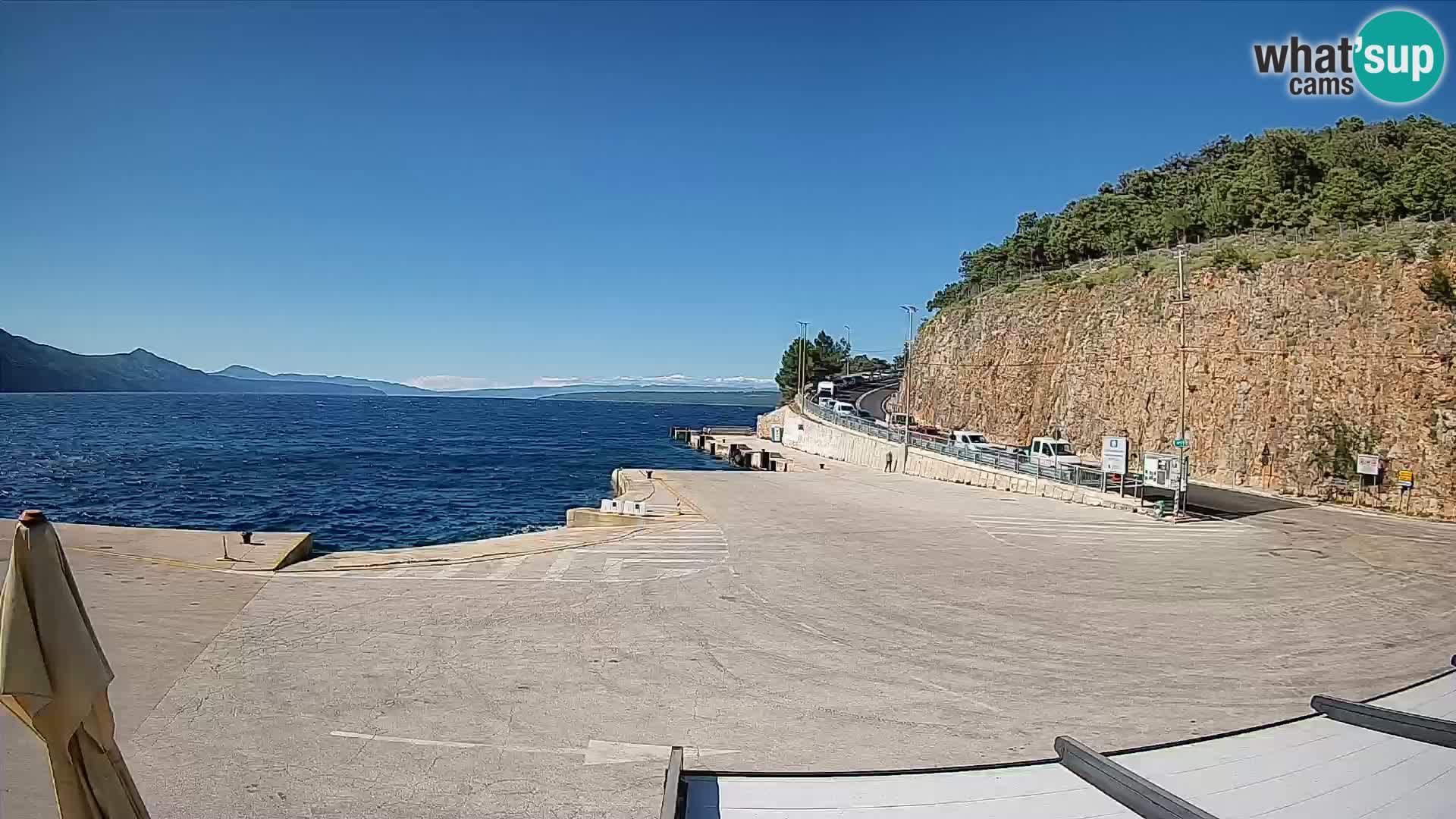 Webcam Cres – Ferry port Merag – Krk on Cres island