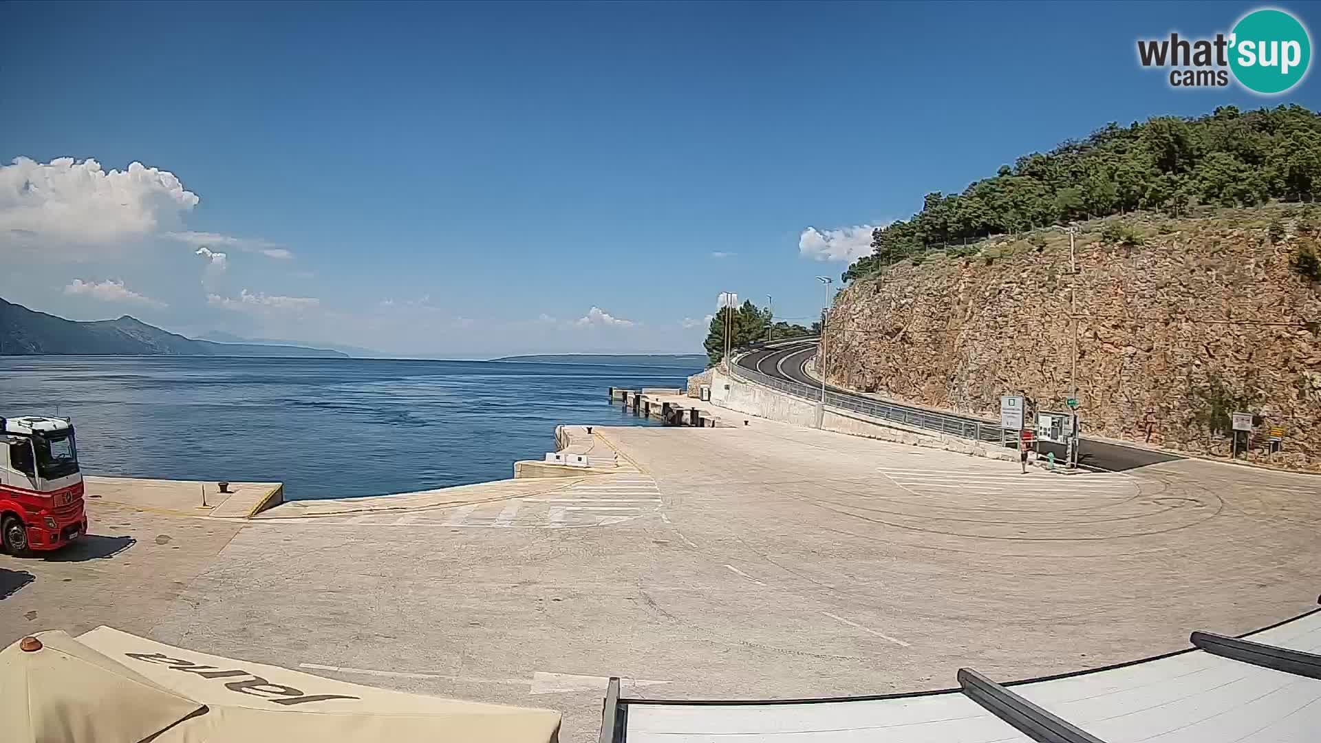 Webcam Cres – Ferry port Merag – Krk on Cres island
