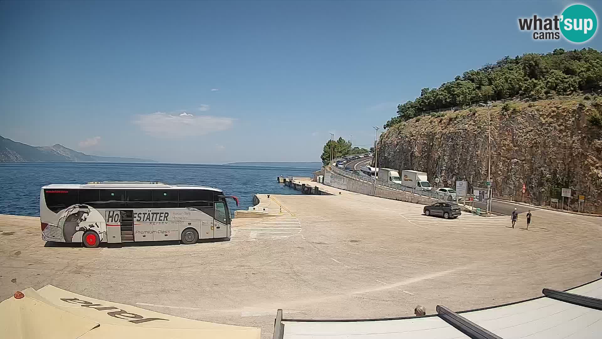 Spletna kamera Cres – Trajekno pristanišče Merag – Krk