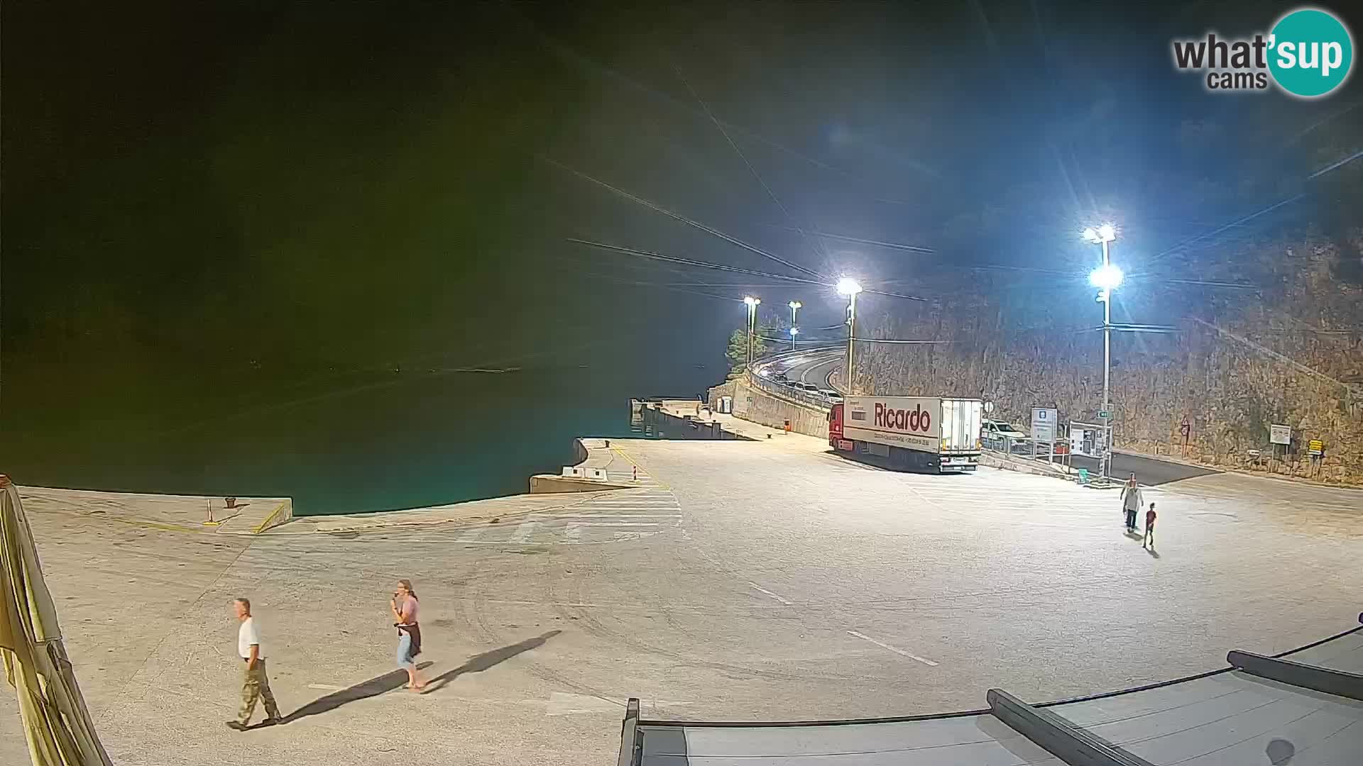 Spletna kamera Cres – Trajekno pristanišče Merag – Krk