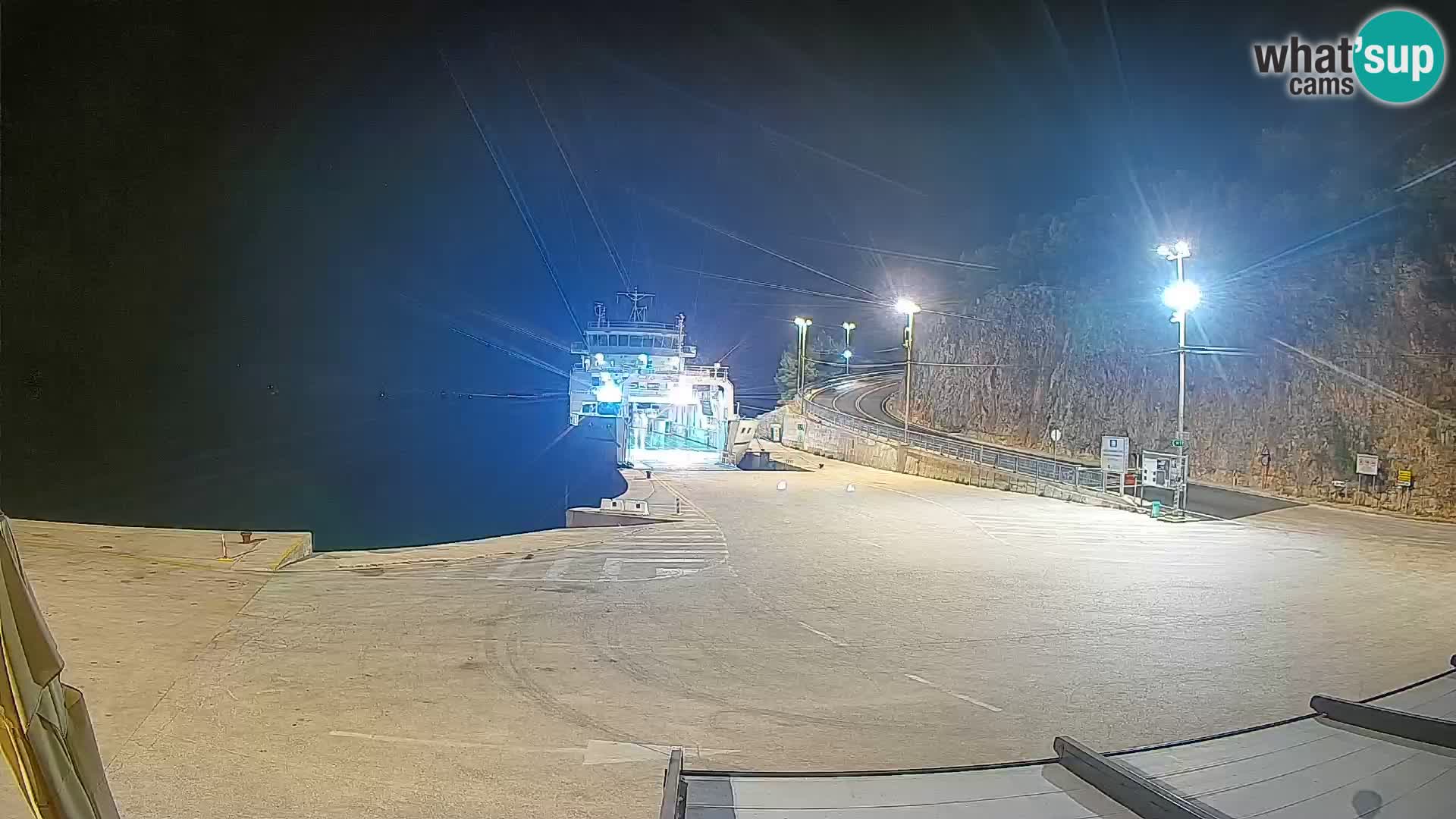 Spletna kamera Cres – Trajekno pristanišče Merag – Krk