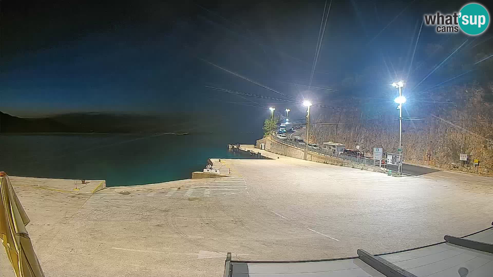 Spletna kamera Cres – Trajekno pristanišče Merag – Krk