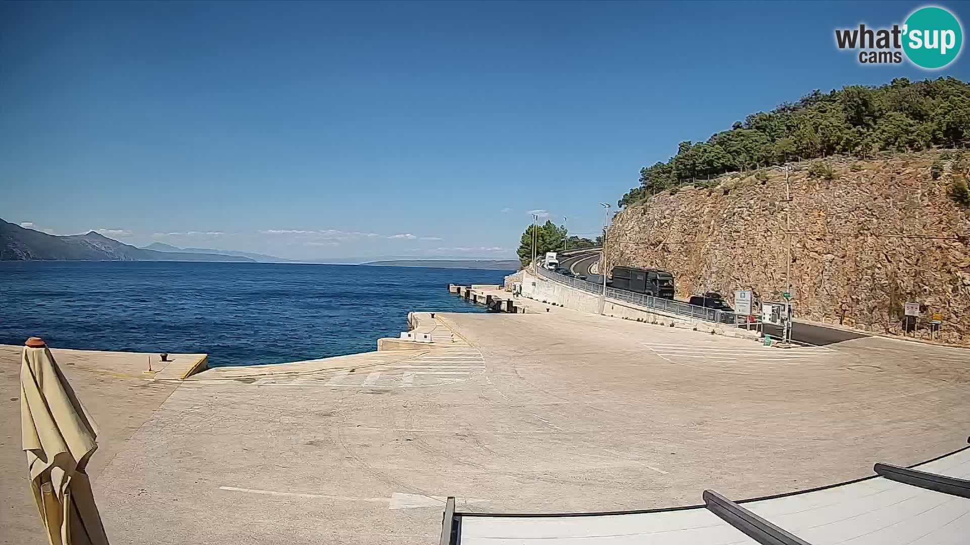 Spletna kamera Cres – Trajekno pristanišče Merag – Krk