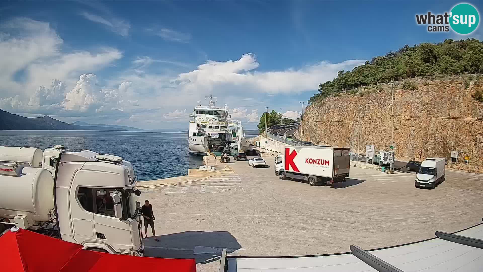 Webcam isla de Cres – puerto del transbordador Merag – Krk
