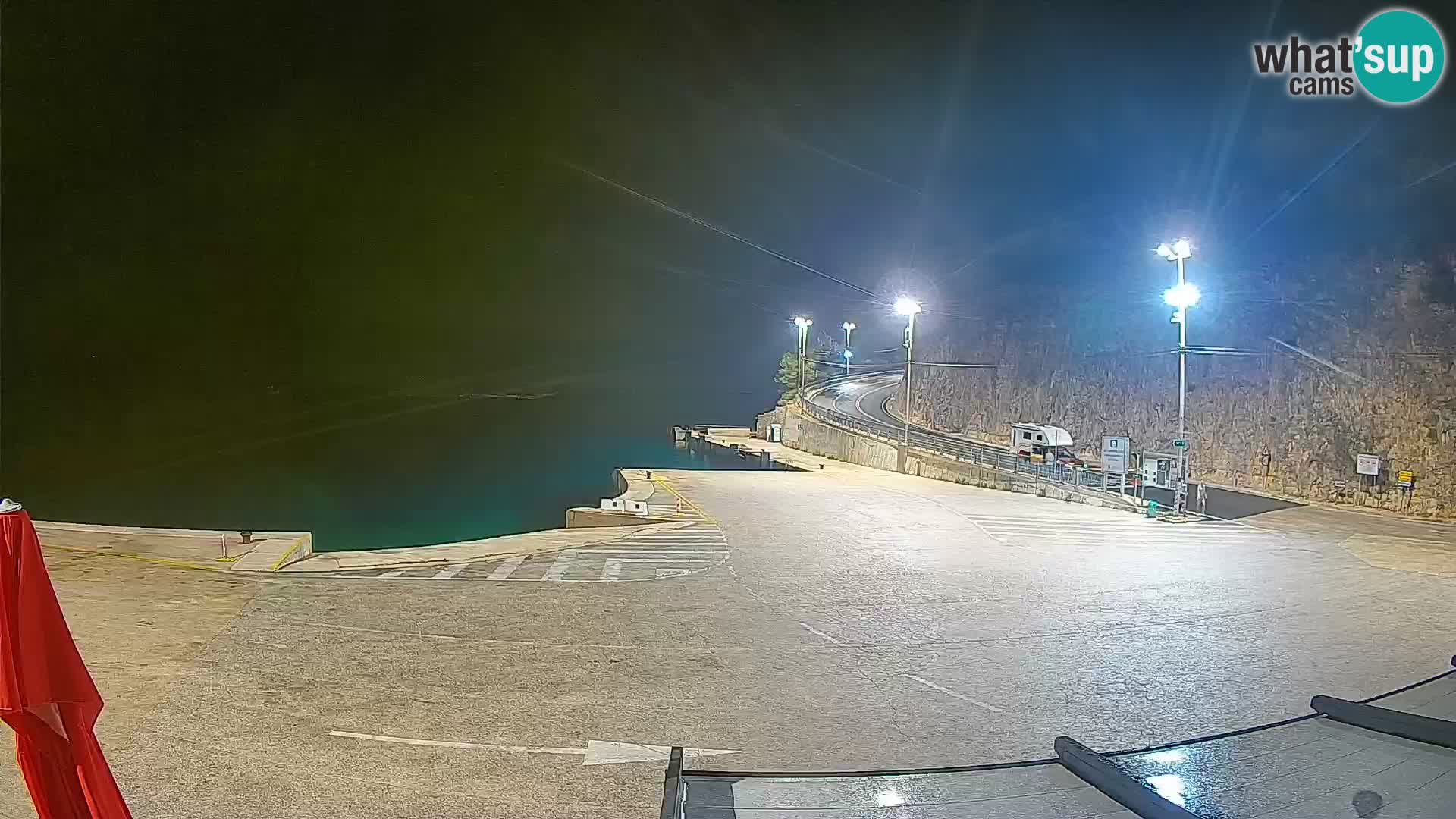 Spletna kamera Cres – Trajekno pristanišče Merag – Krk
