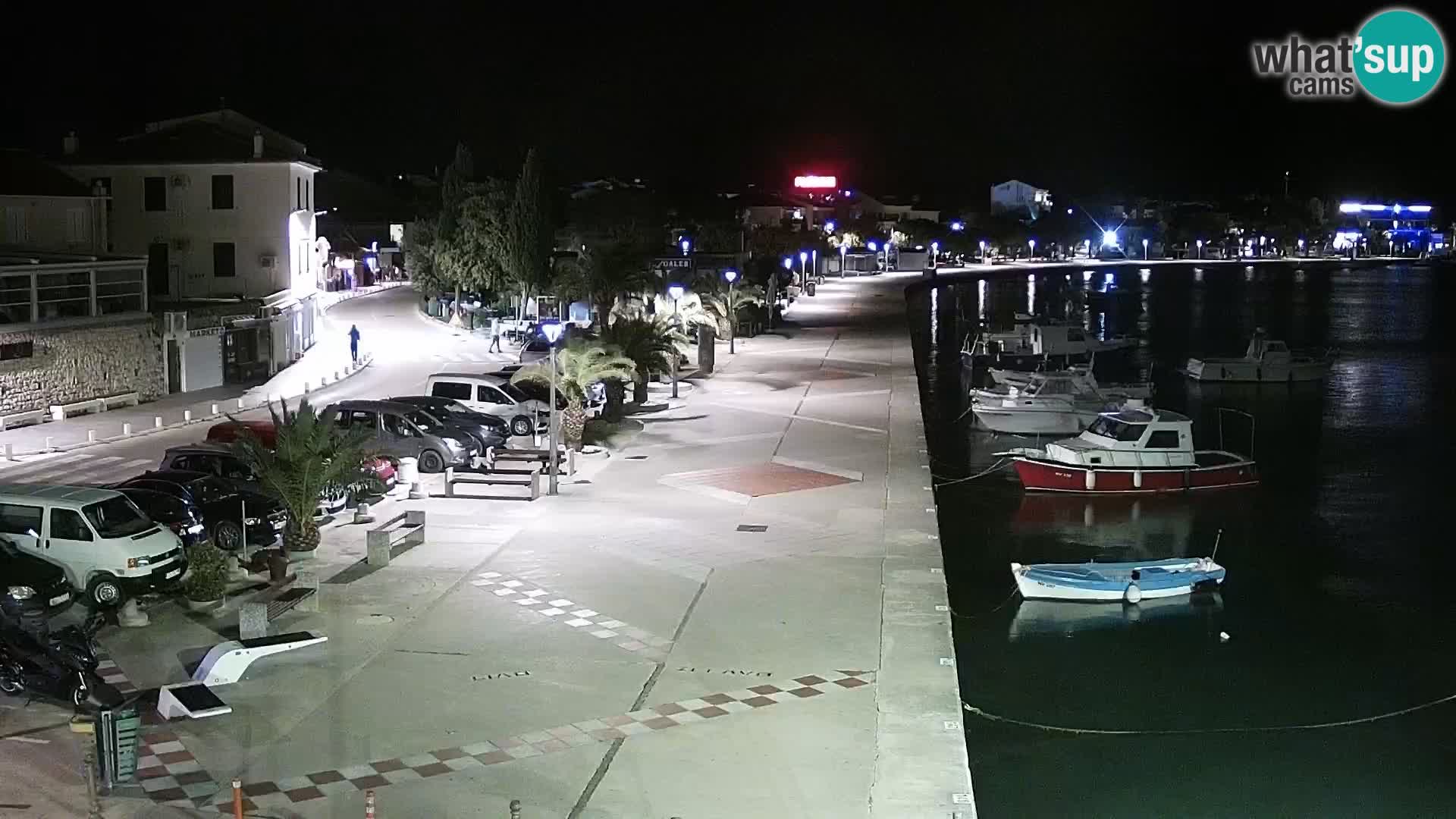 Webcam Novalja seaside promenade