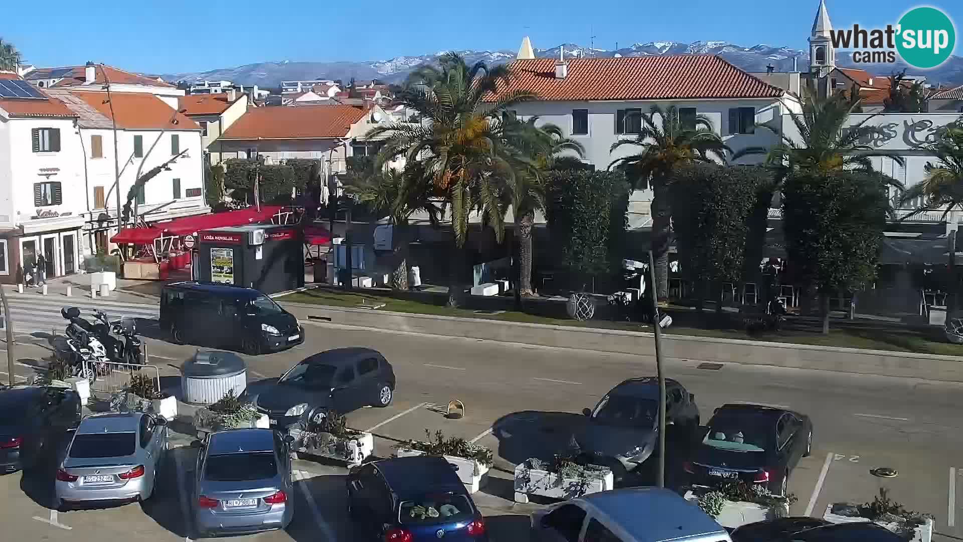 Webcam Novalja seaside promenade