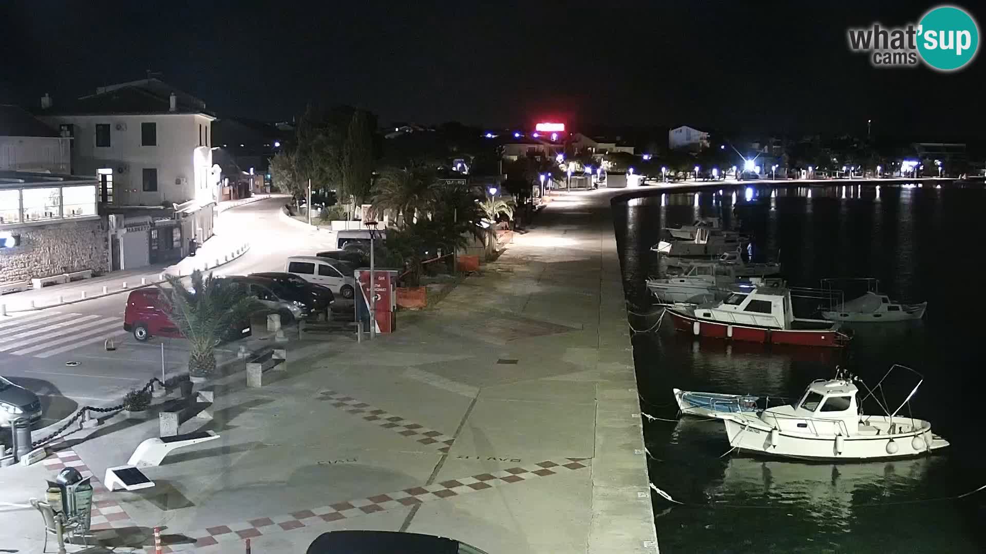 Webcam Novalja seaside promenade