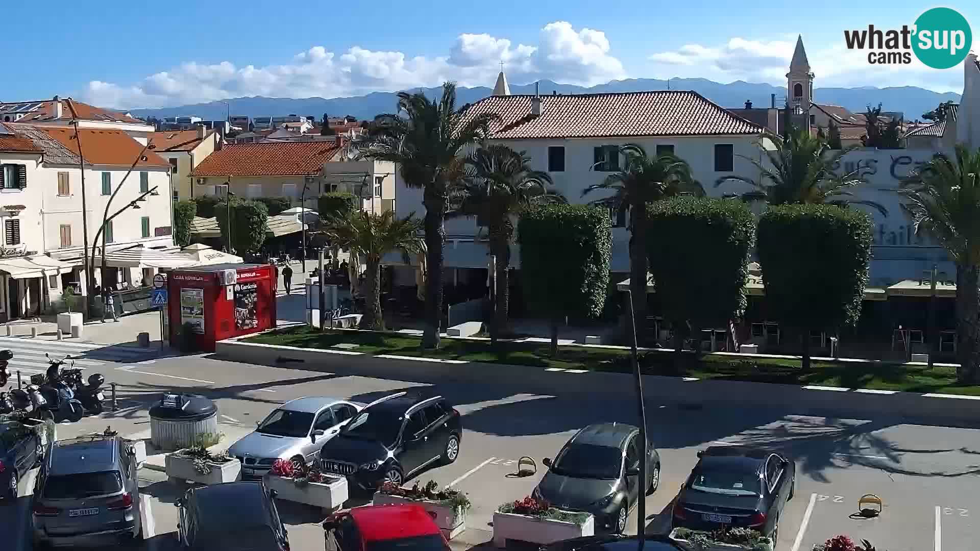 Webcam Novalja seaside promenade