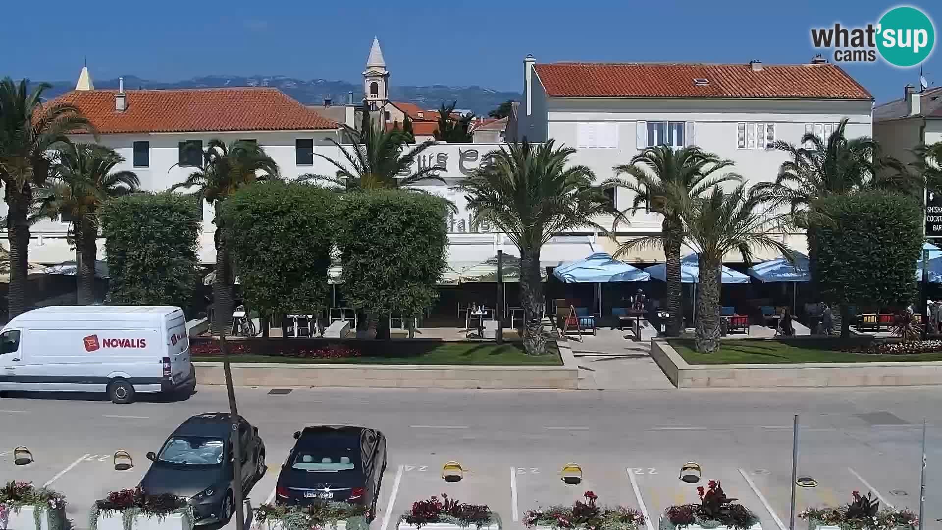 Webcam Novalja seaside promenade