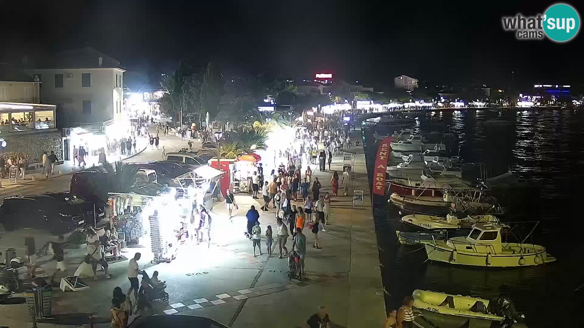 Webcam Novalja seaside promenade