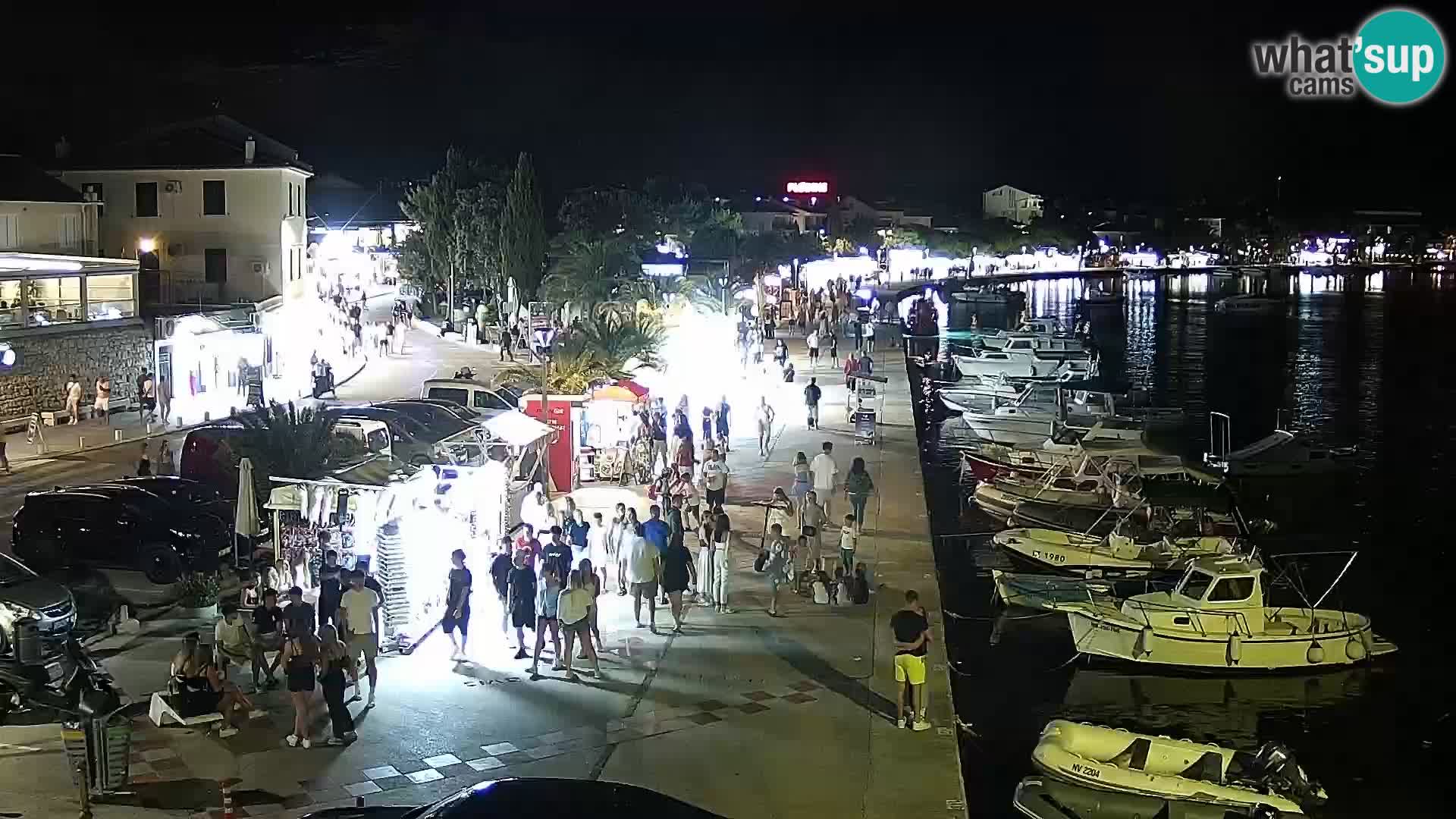 Webcam Novalja seaside promenade