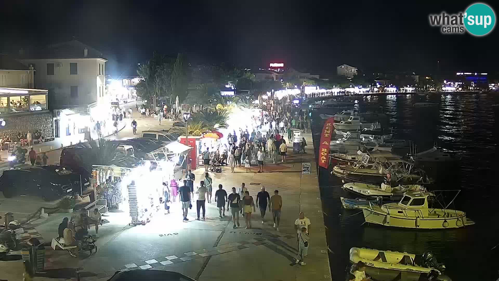 Webcam Novalja seaside promenade