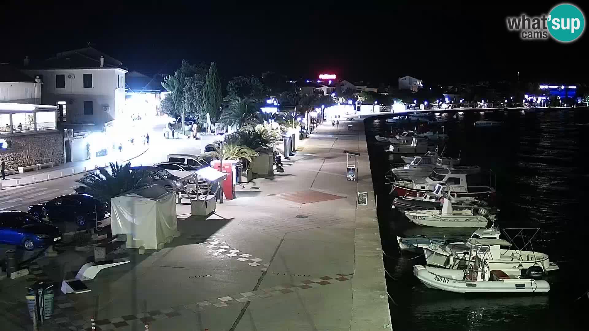 Webcam Novalja seaside promenade