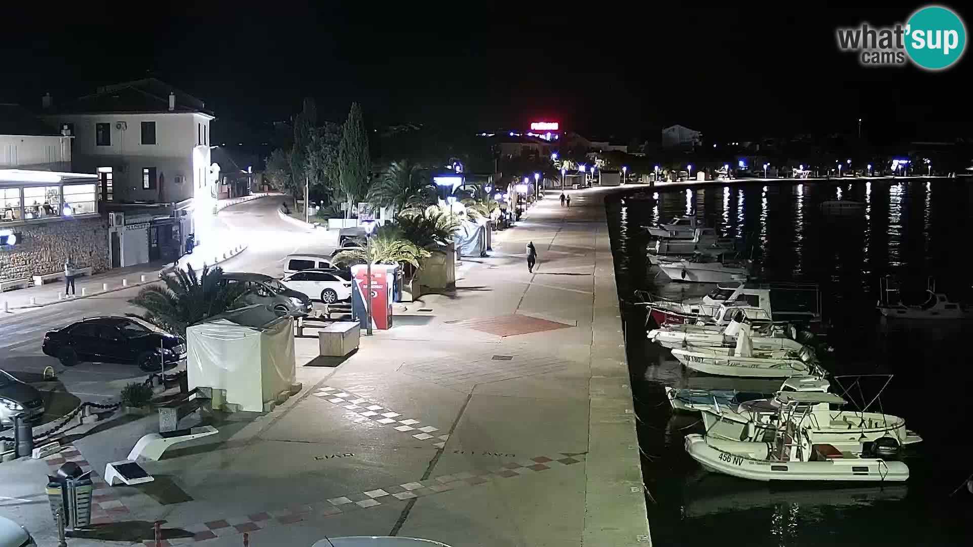 Webcam Novalja seaside promenade