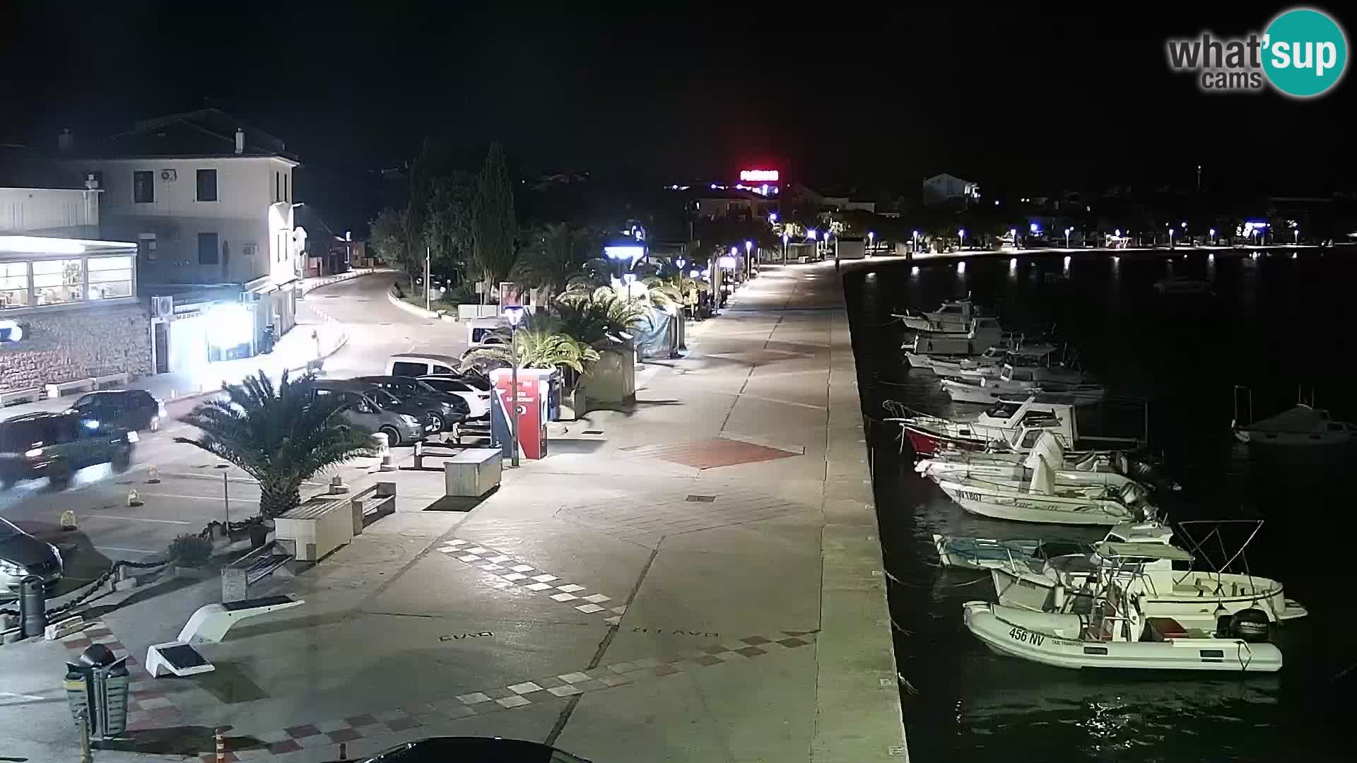 Webcam Novalja seaside promenade