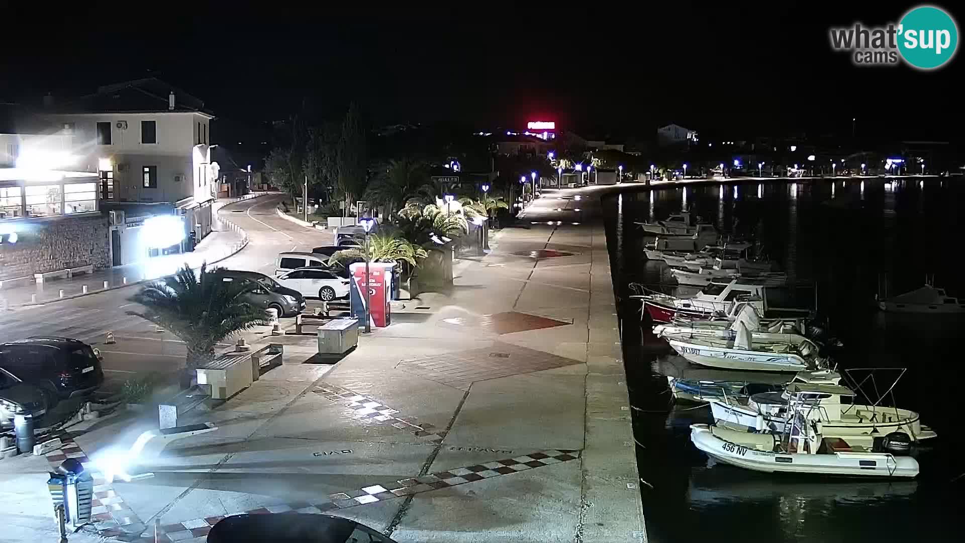Webcam Novalja seaside promenade