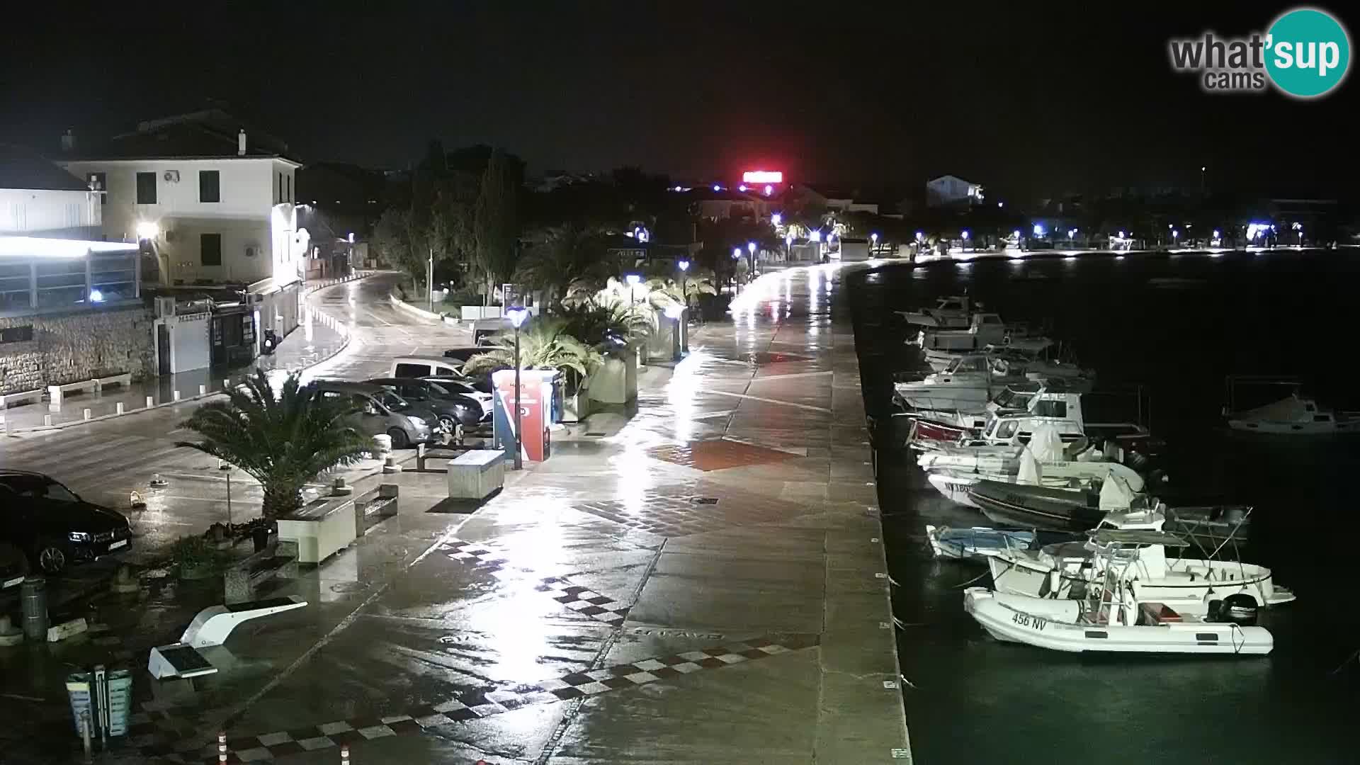 Webcam Novalja seaside promenade