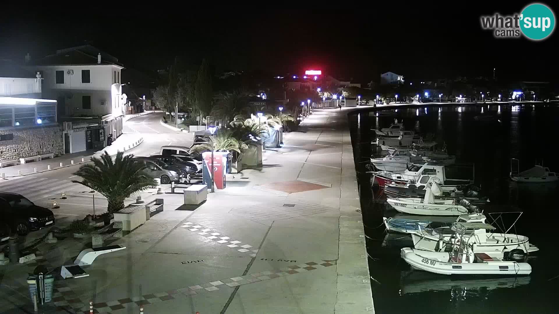 Webcam Novalja seaside promenade