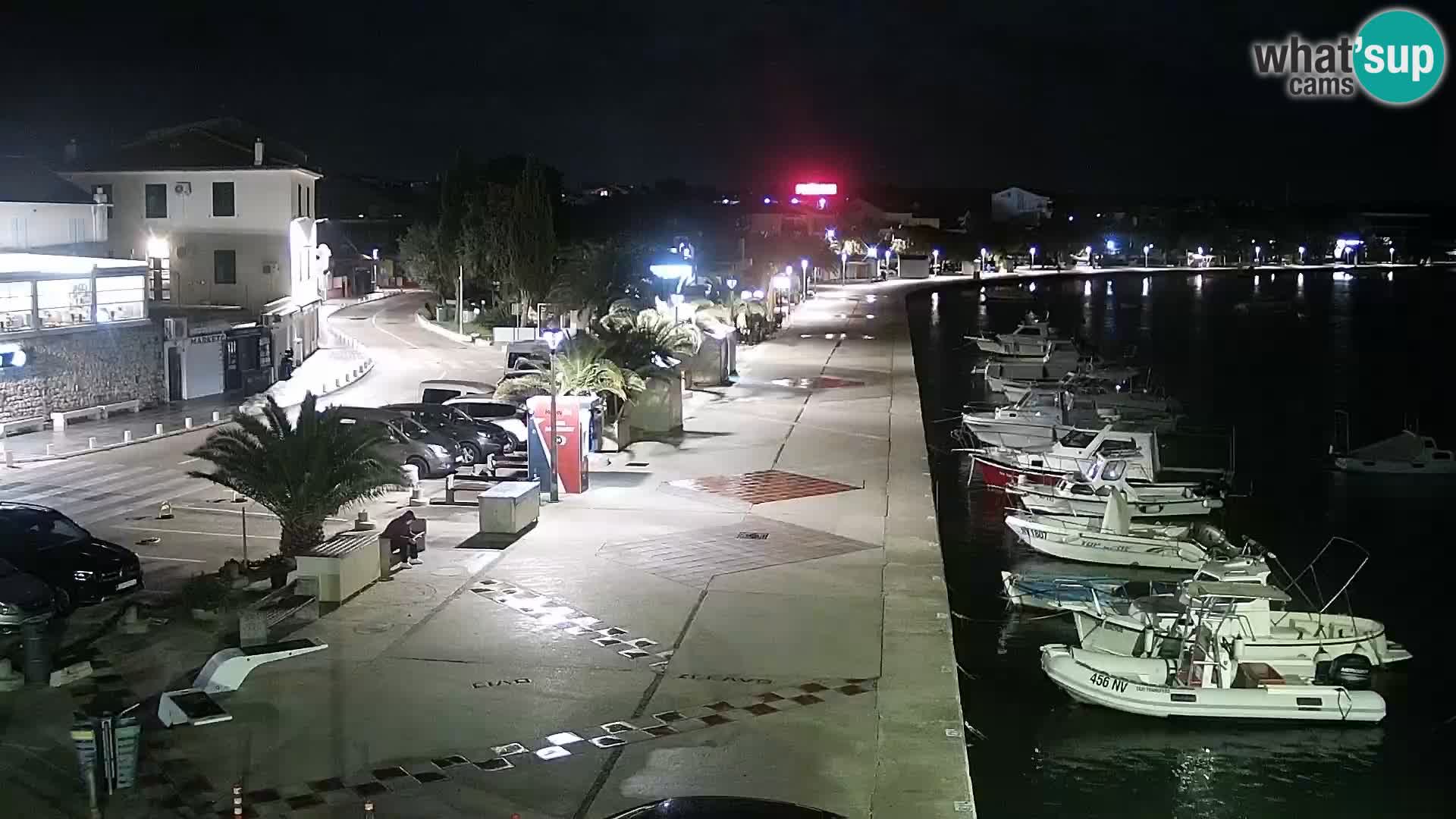 Webcam Novalja seaside promenade