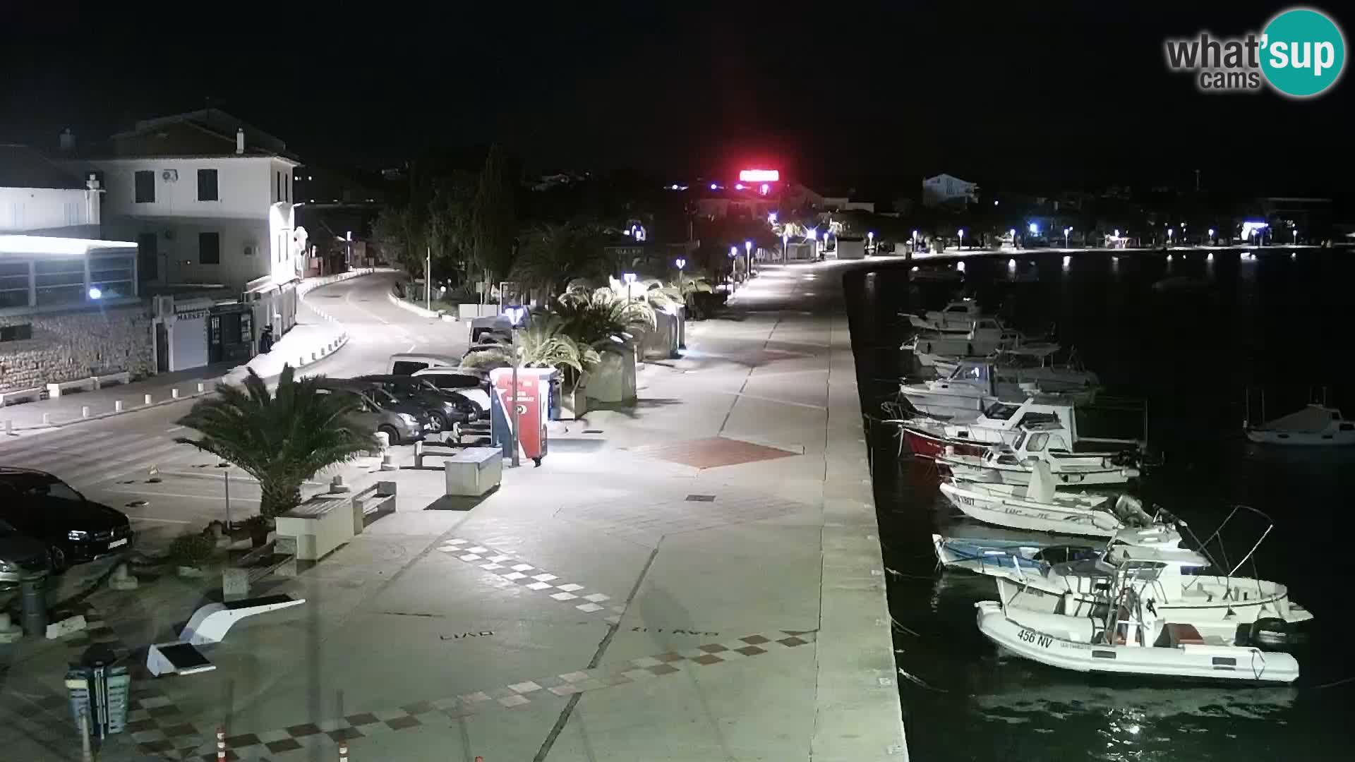 Webcam Novalja seaside promenade
