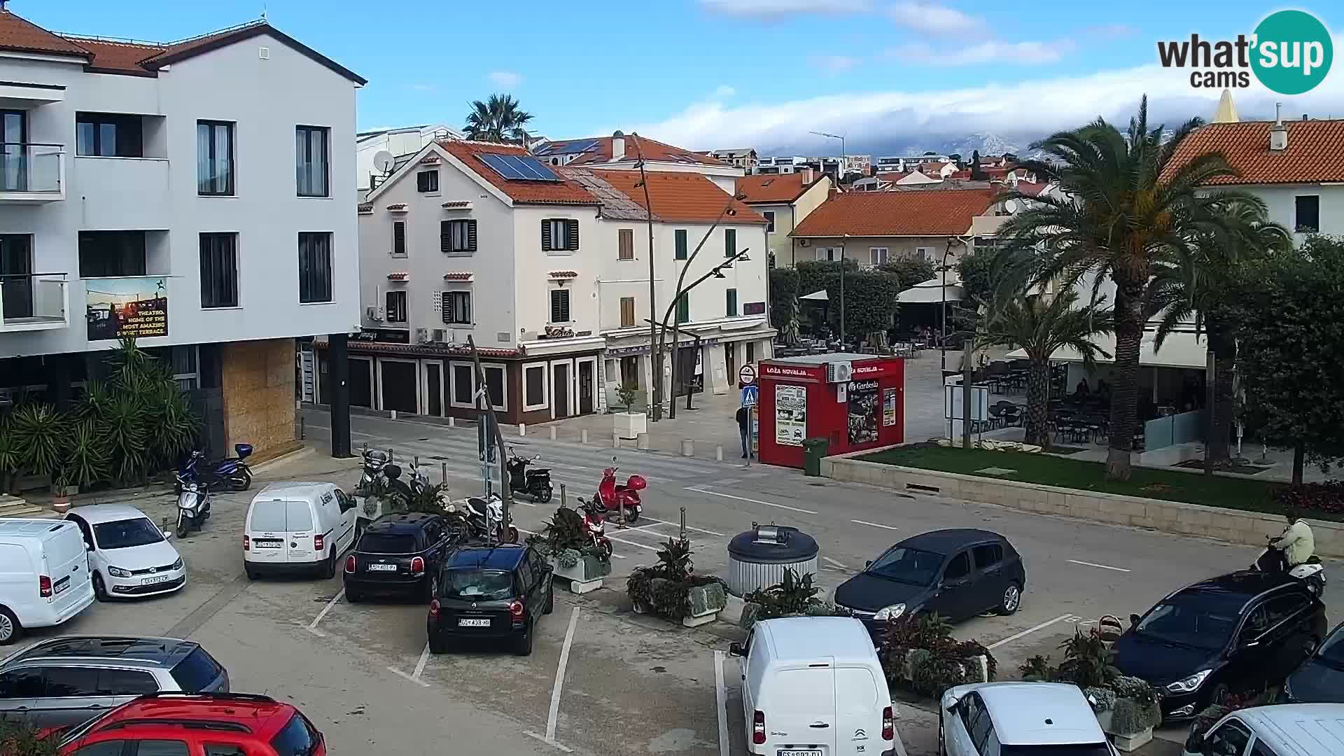 Webcam Novalja seaside promenade