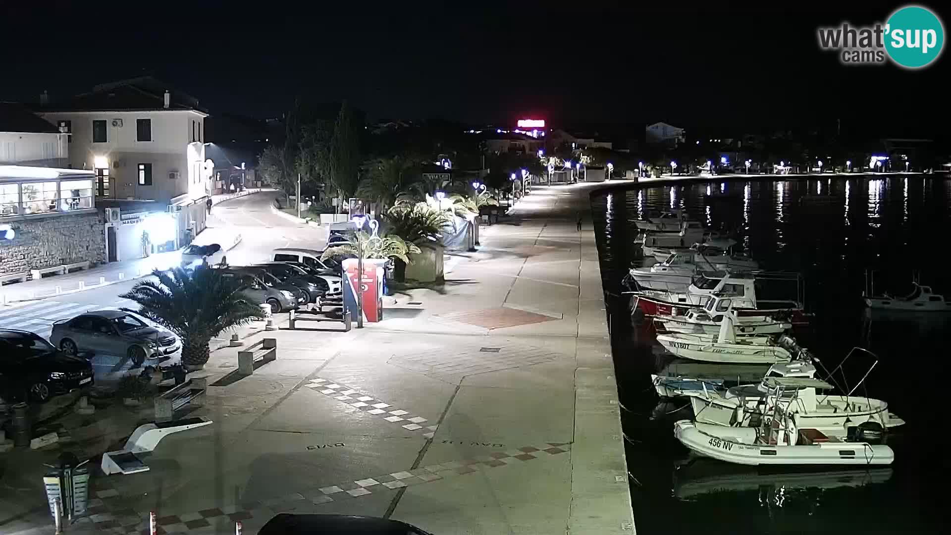 Webcam Novalja seaside promenade