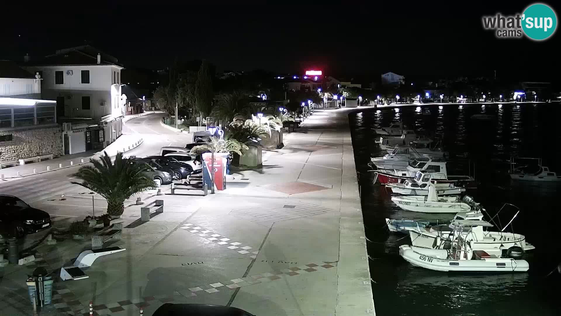 Webcam Novalja seaside promenade