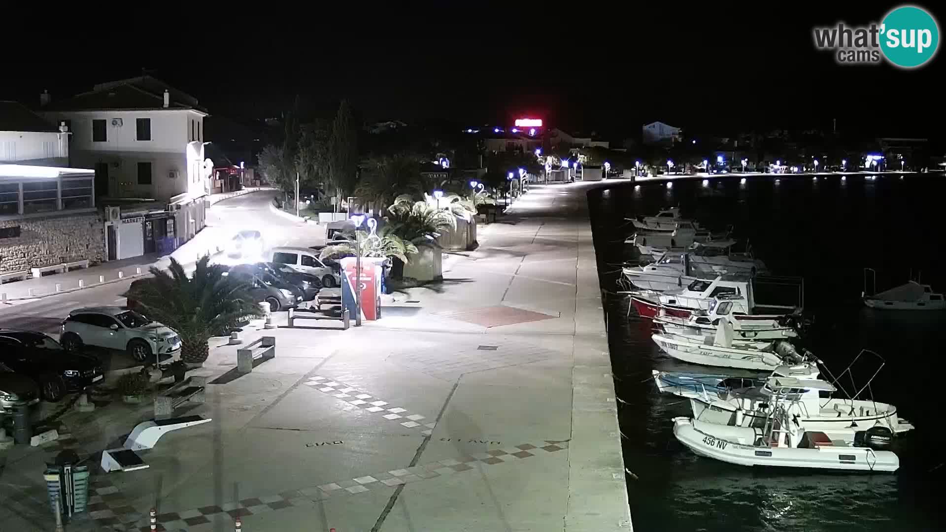 Webcam Novalja seaside promenade
